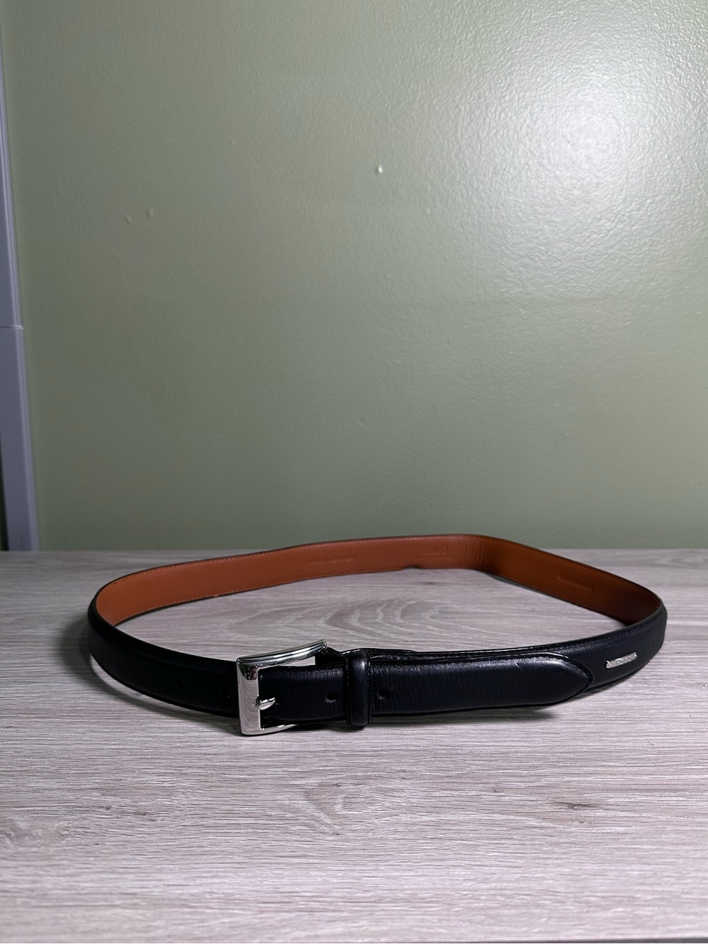 Polo Ralph Lauren Italian Leather Dress Belt in Black Size 36